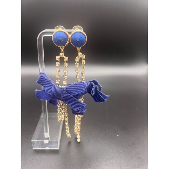 SUGARFIX Ribbon and Rhinestone Earrings - Picture 2 of 8